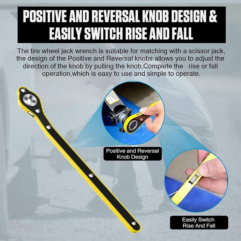 Vehicle-mounted hand jack ratchet wrench Rocker tyre unloading tool ...