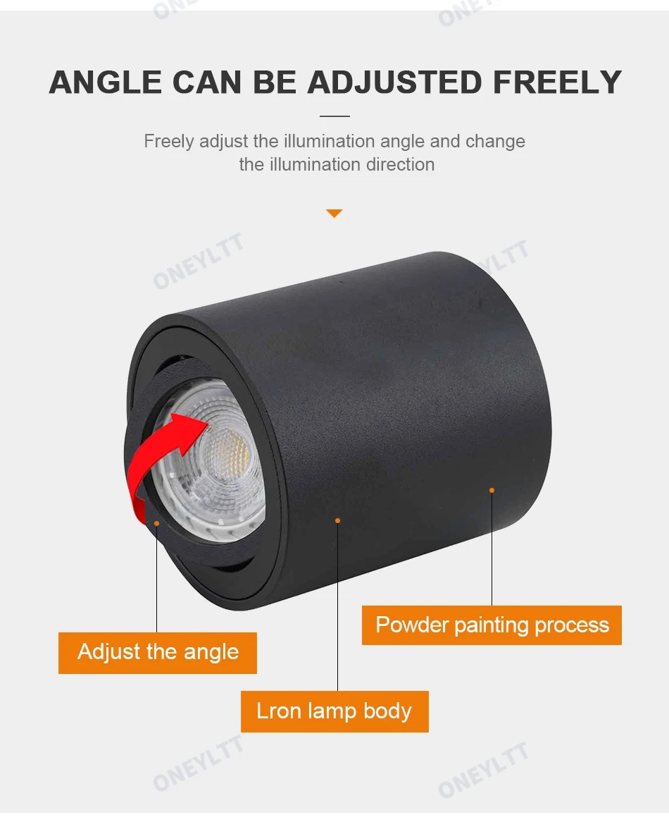 Surface Mounted Downlight Lighting Fixtures GU10 Holder Fitting Black ...