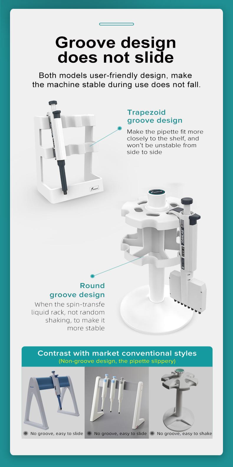 JOANLAB Laboratory Pipette Rack Trapezoid Pipette Stander And Round ...