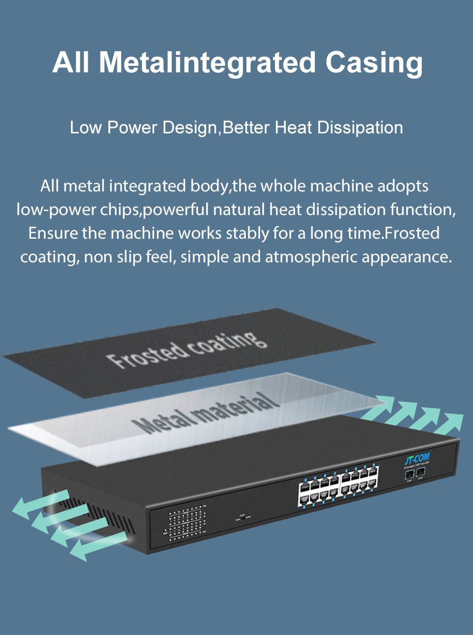 JT-COM 16-Port Network Switch Gigabit Ethernet 1000Mbps High ...