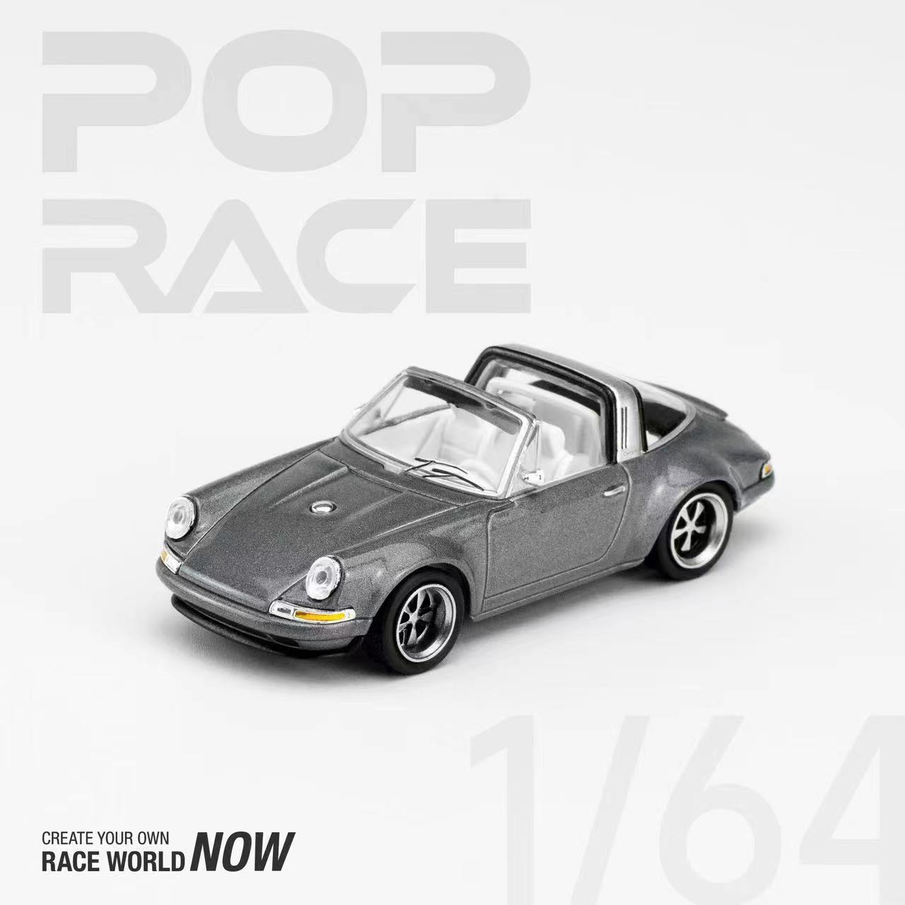 POPRACE 1:64 Porsche SINGER TARGA METALLIC GREY Alloy Die-Cast Vehicle ...