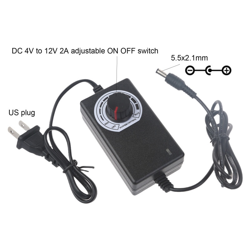 Adjustable ON/OFF Adapter 3V-12V 2A of voltage 3V 4.5V 5V 6V 7.5V 8V 9V ...