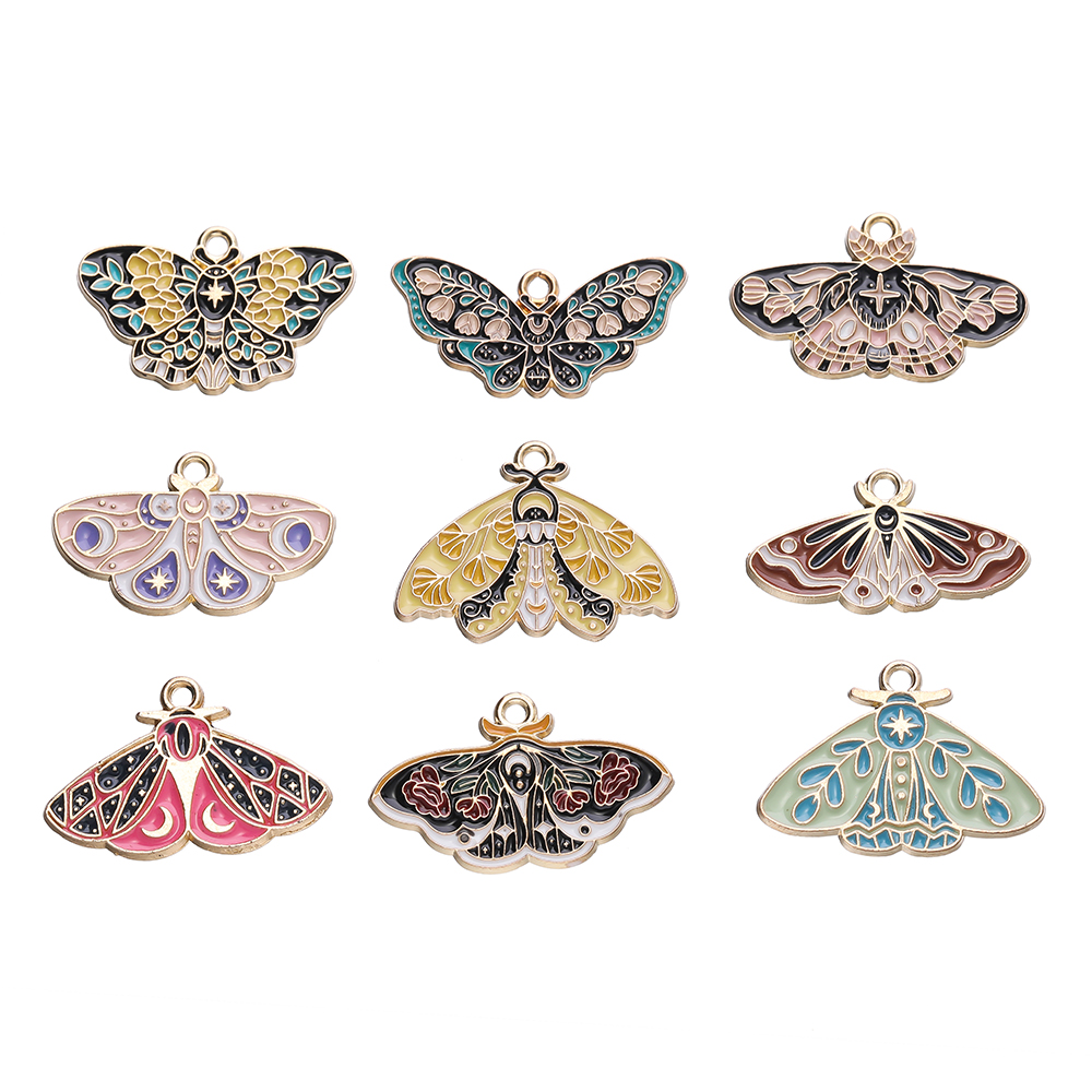 Beebeecraft 10pcs Alloy Enamel Pendants Sakura Flower/Clover Light Gold For Jewelry Making...