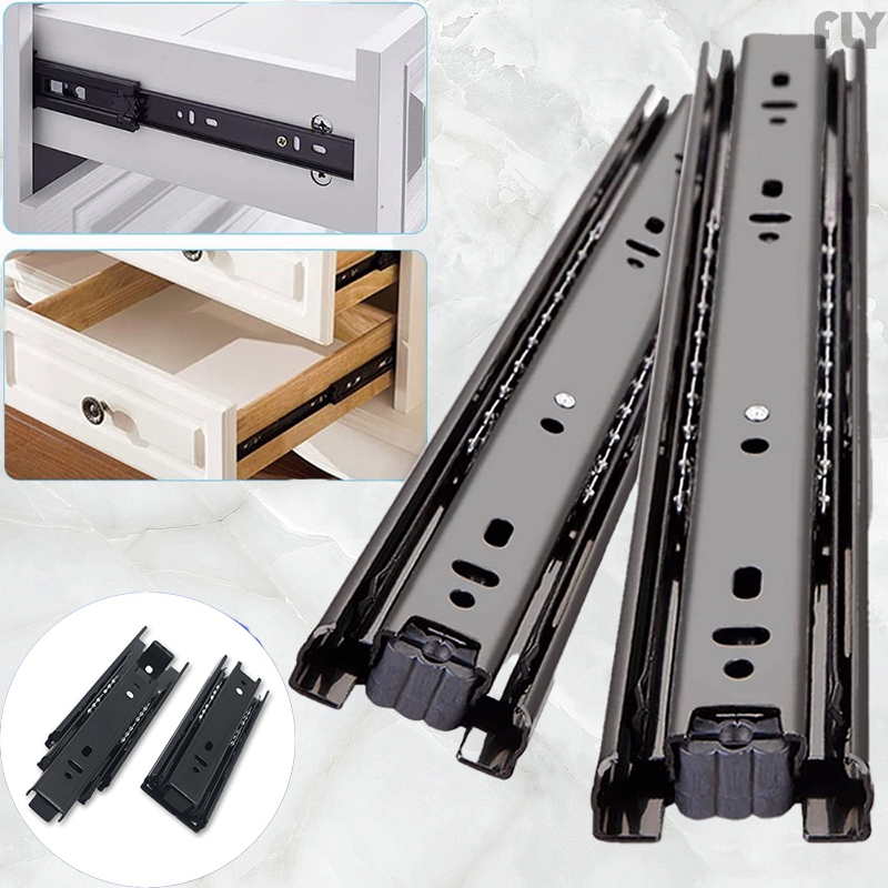 2 Piece Drawer Guide Tri-Fold Full Extension Slides (12“/13”/14“/16 ...