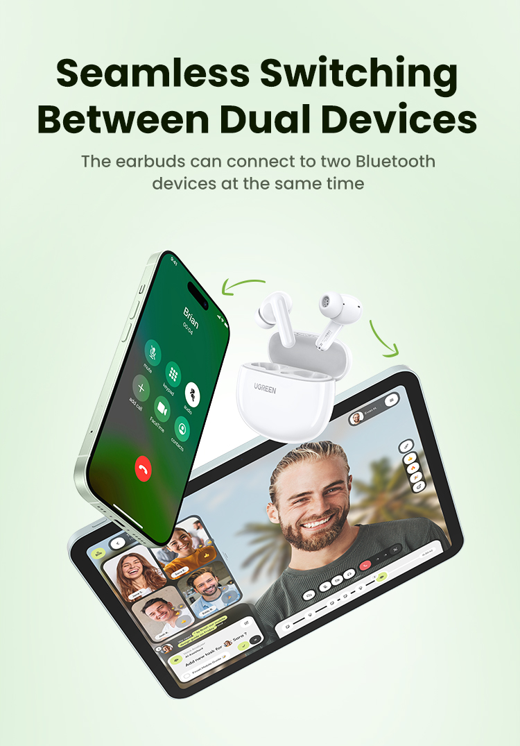 UGREEN HiTune P3 True Wireless Earbuds Support Dual Devices Connection ...