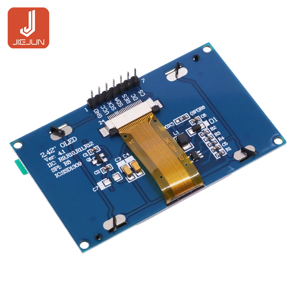 2.42 2.42 inch LCD Screen White Yellow 128x64 OLED Display Module 7PIN ...