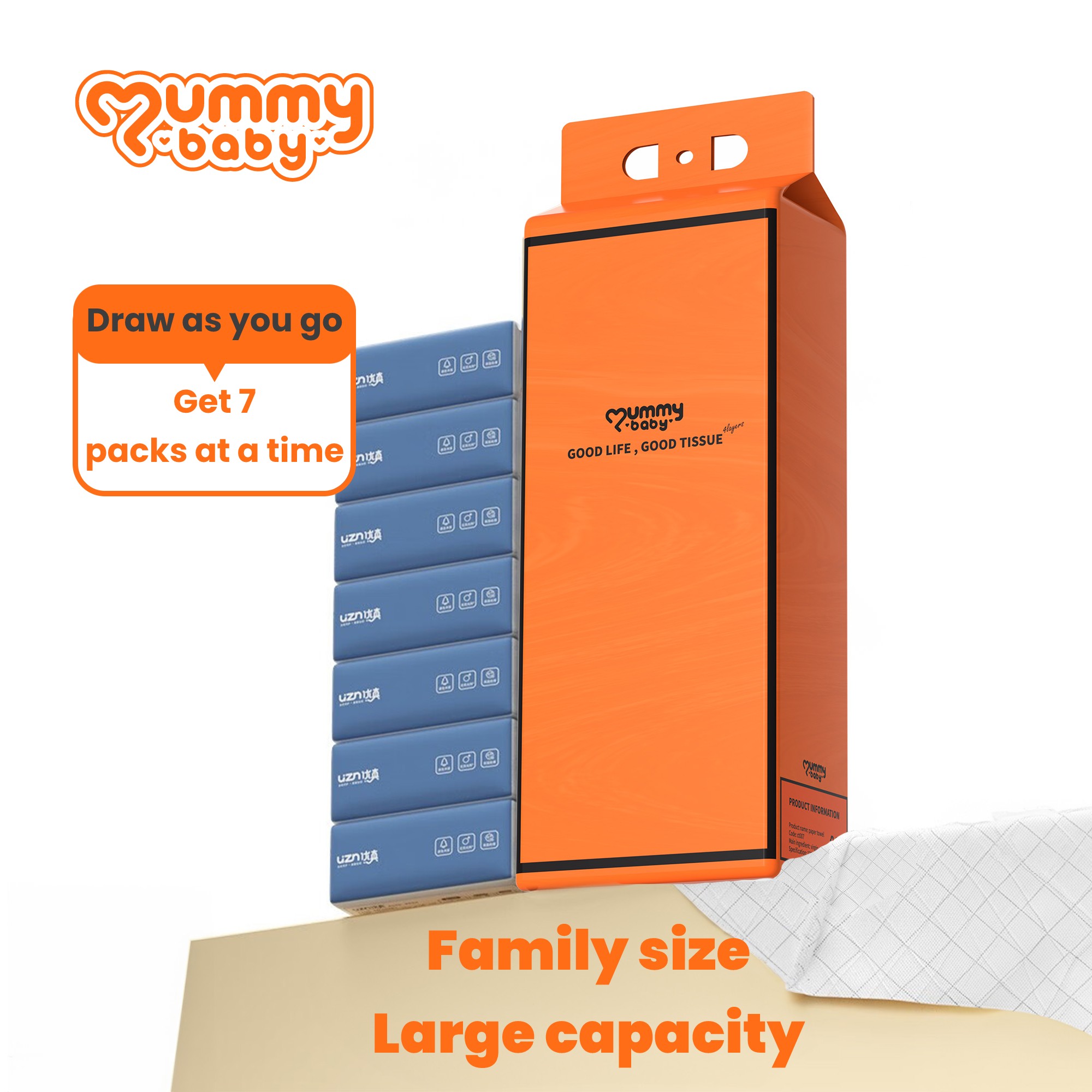 Mummybaby Orange High-End Toilet Paper Large/Small Size Toilet Paper ...