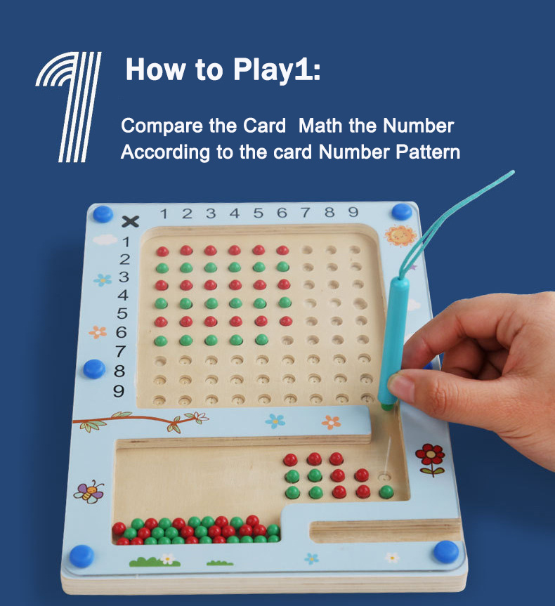 Montessori Magnetic Maze Game Math Multiplication Table Counting Board ...