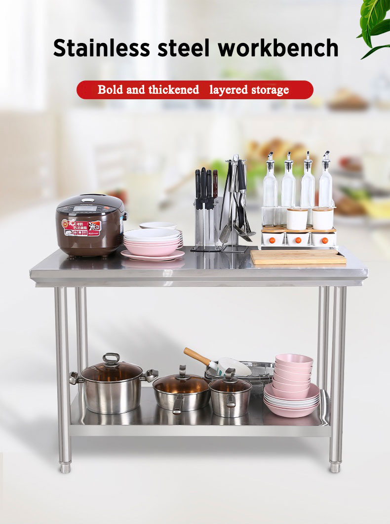 BOBI Double deck stainless steel worktop dining kitchen worktop storage ...