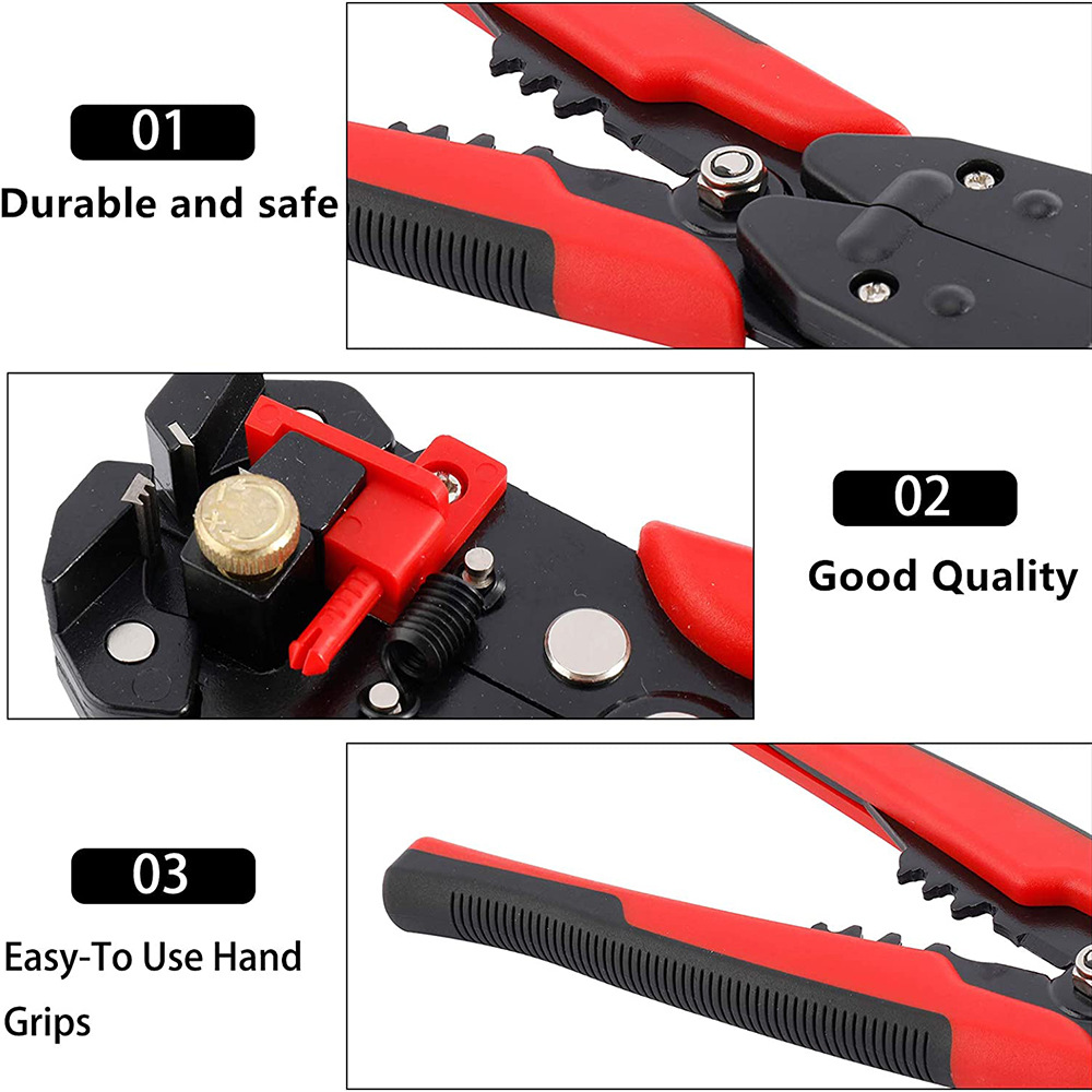 9-in-1 Pro Stripper & Crimping Pliers – AWG 8-18 Ga, For Copper & Steel Wire