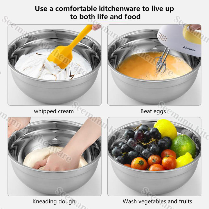 Stainless Steel Mixing Bowl Thicker Mixing Bowl Salad Bowls Kitchen tools