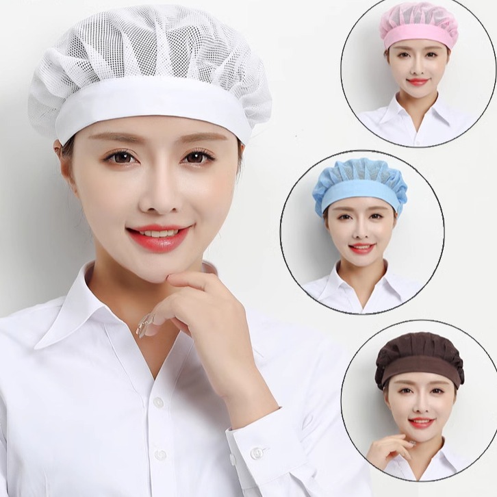 Chef Hat Fashion Food Service Cooking Cap Chic Business Work Hair Nets ...
