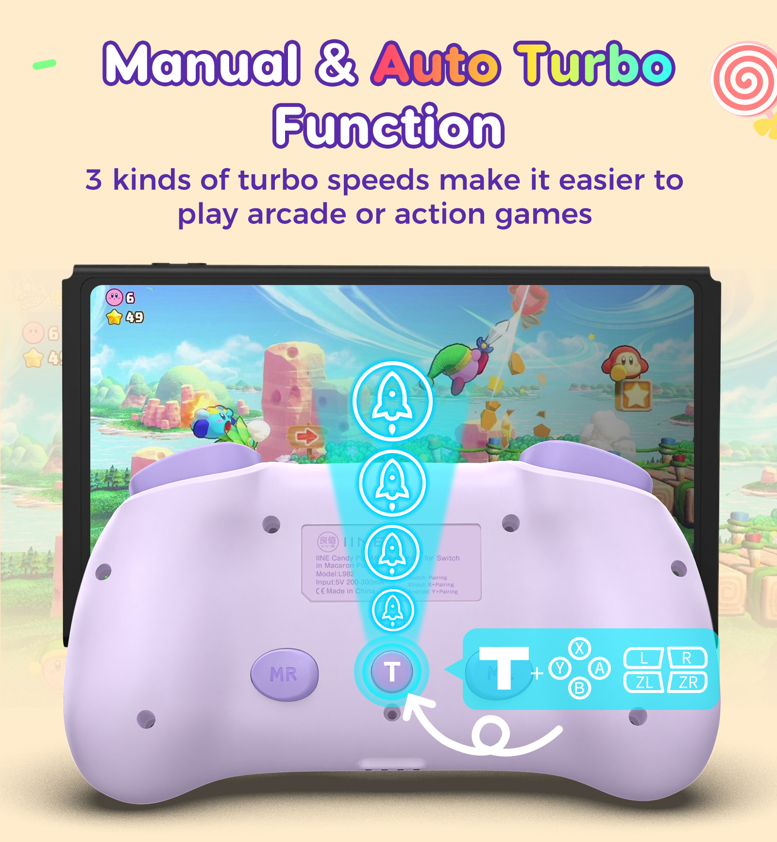 IINE Candy Pop Mini Controller for Switch/Android/IOS/PC with NFC ...