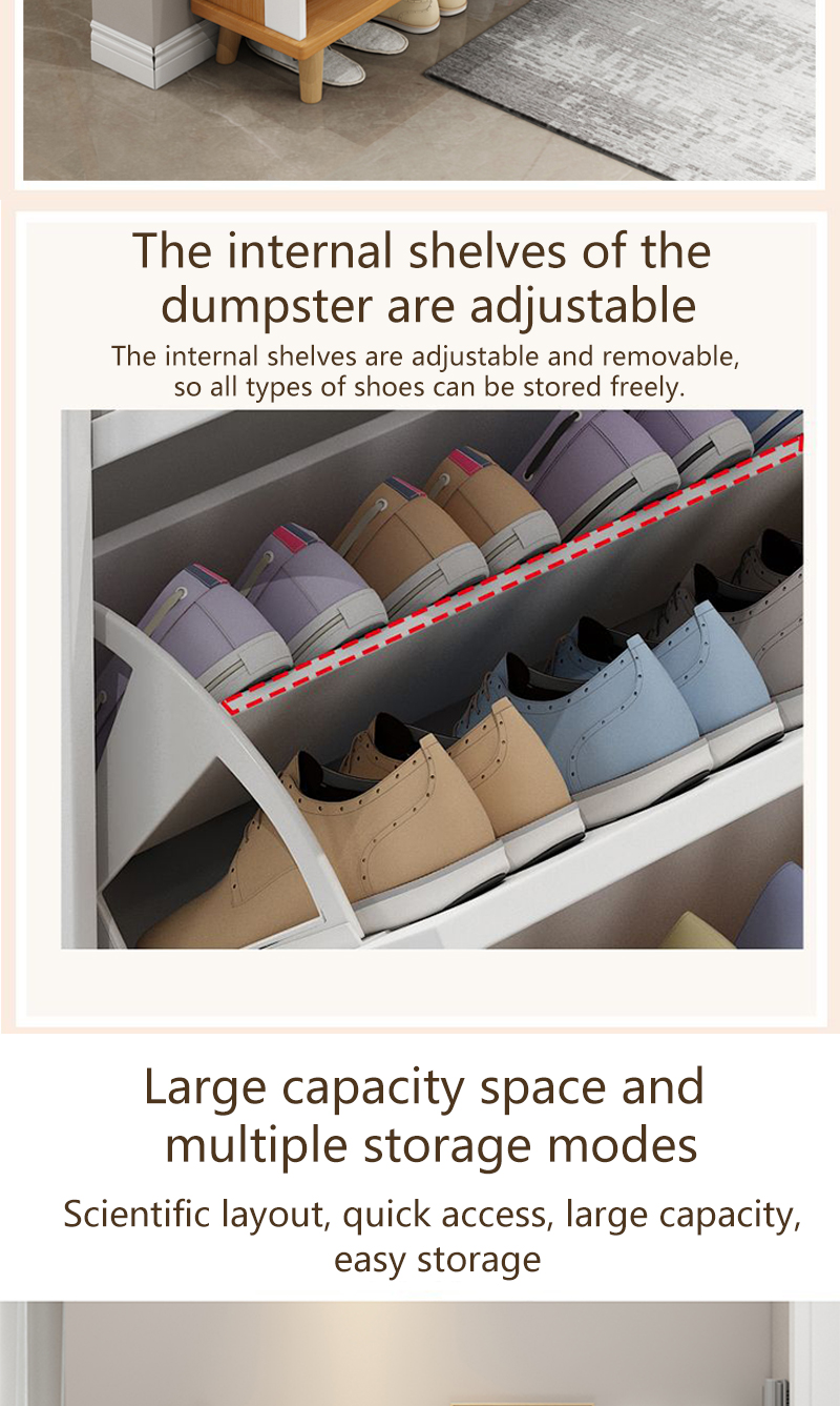 【Hot sale】Shoe Cabinet Solid Wood Flip Shoe Rack Shoe Organizer Family ...