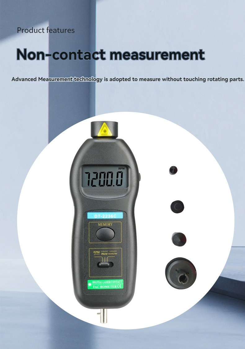 DT2236C Speed Detector Meter Laser Tachometer DT 2236C, LED Digital ...