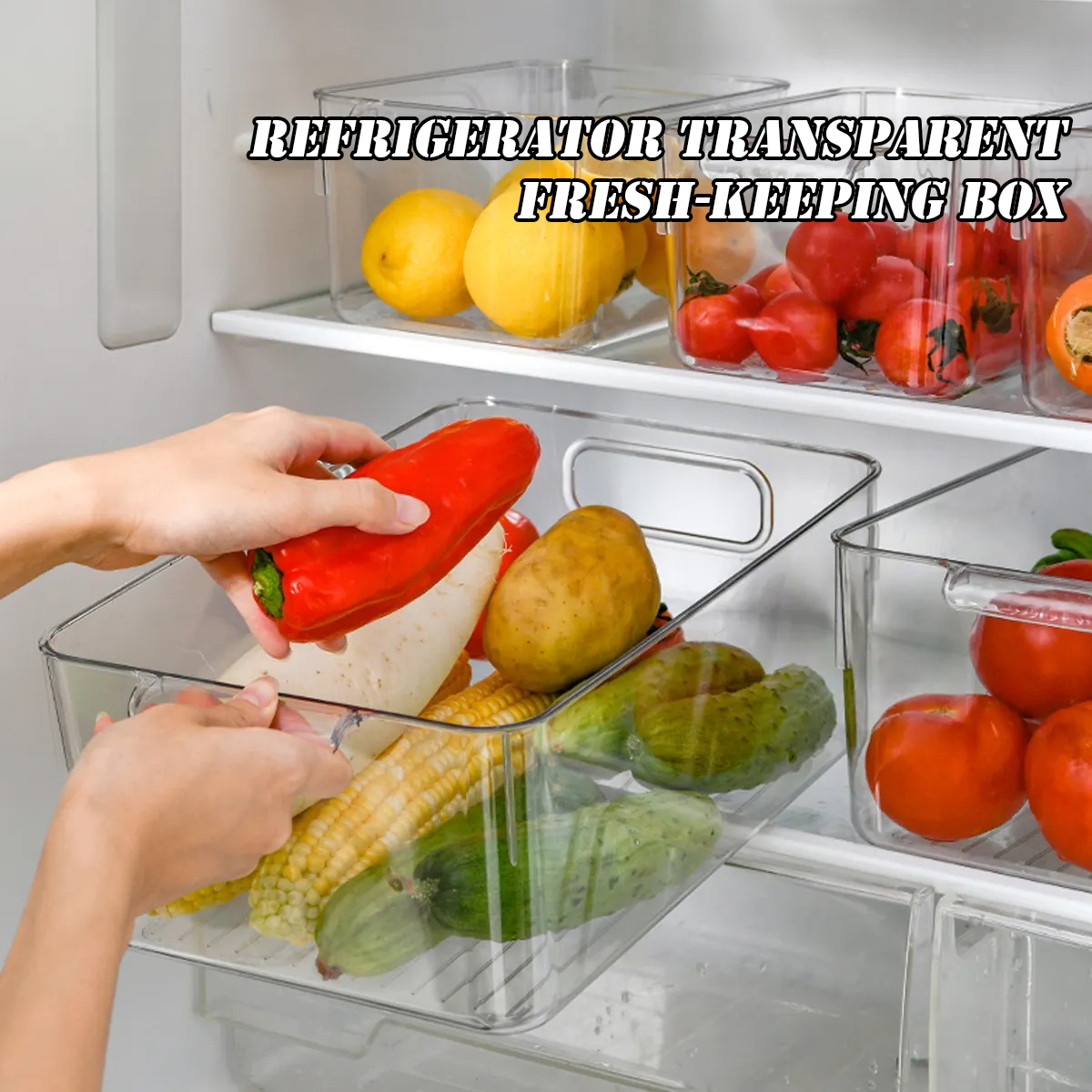Transparent Refrigerator Organizer Plastic Organizers Food Storage Box ...
