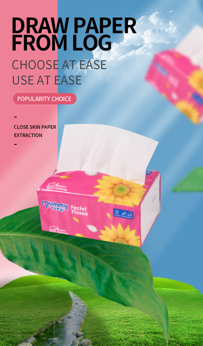 Mommy Baby Facial Tissue paper towel tissue paper 4Ply interfolded ...