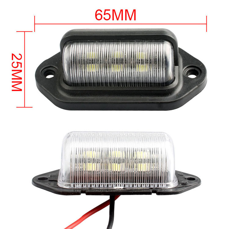 2 Luci Targa LED 6LED Per Auto 12V 24V - Alta Luminosit&agrave; Impermeabili