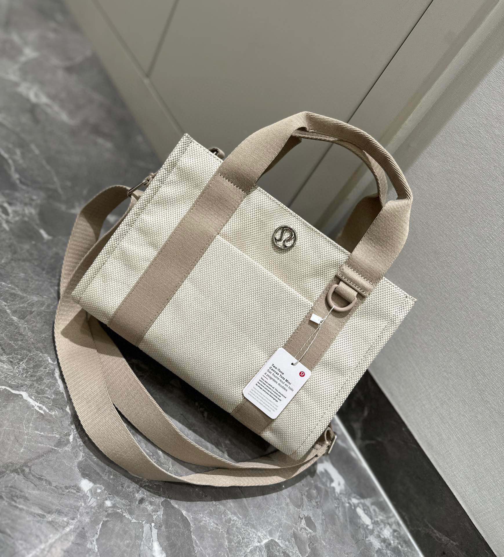 Micro Tote Mini Reusable Tote Bags Lululemon Two-Tone Canvas Tote