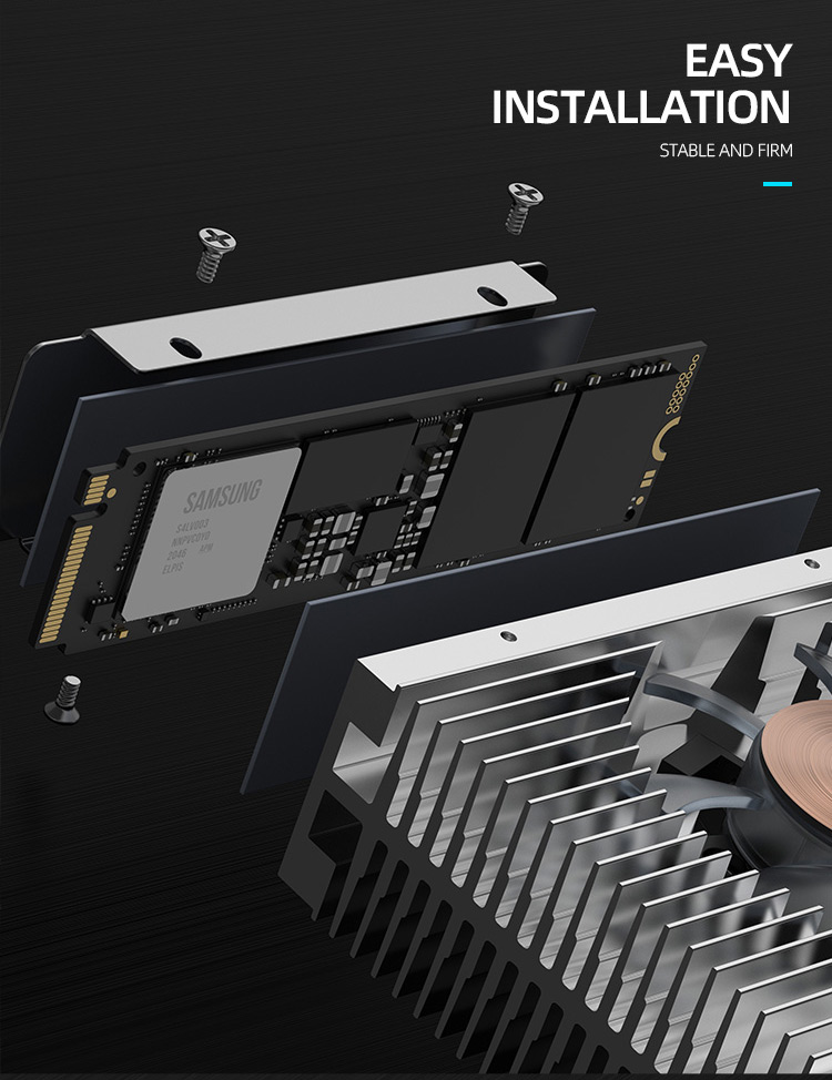 SSD Cooler M.2 S50 Infinity Mirror 2280 Top Infinity ARGB Dual PWM Fans ...
