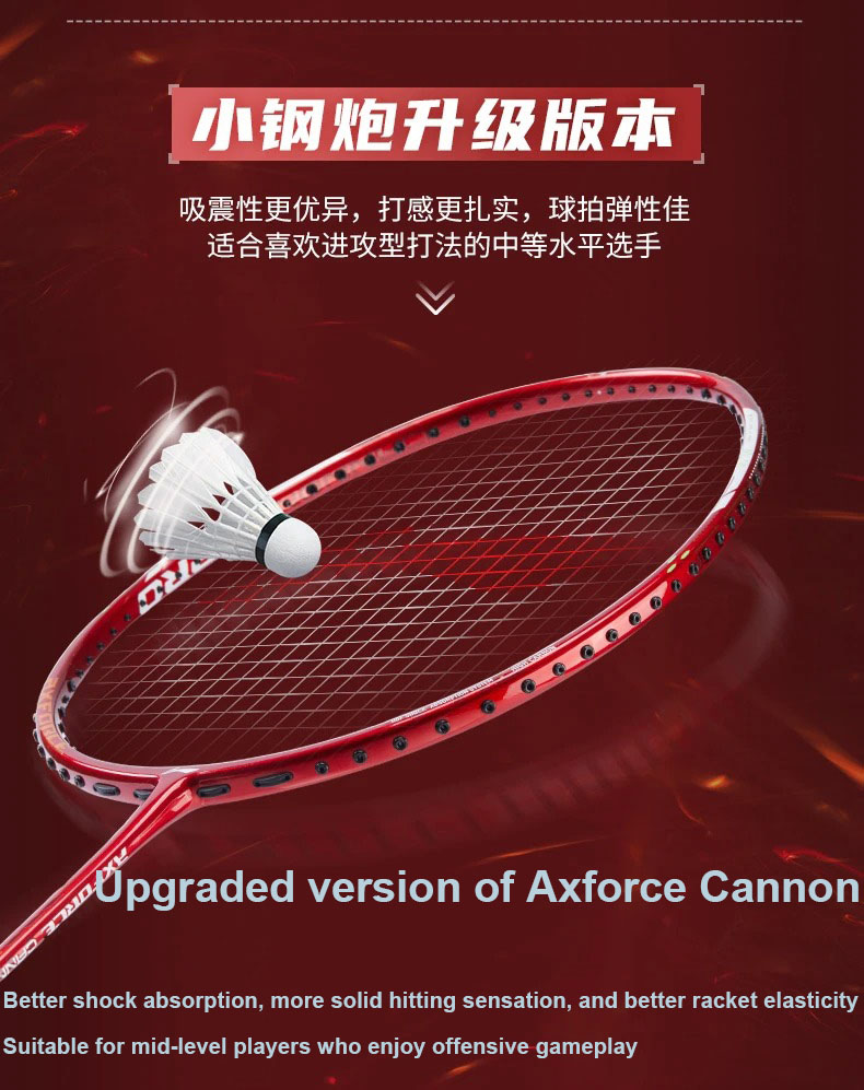 Li Ning Axforce Cannon PRO Badminton Rackets 4U/5U Red/Dark Purple Blue ...