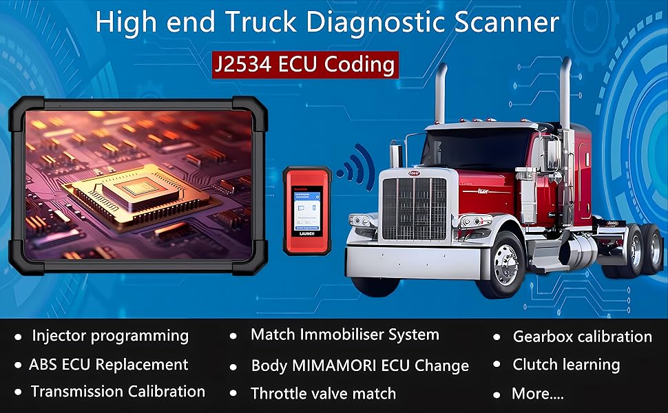 LAUNCH X431 V+ SmartLink HD Heavy Duty diagnostic tool support 24V ...