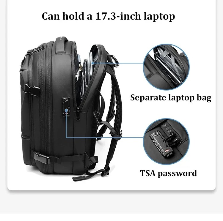 Airback Vacuum Compression 17.3 inch Laptop Backpack 60L Large Capacity ...