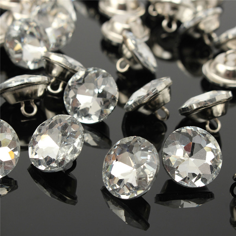20pcs/lot Crystal Diamante Rhinestone Buttons for Clothes Round Sewing ...