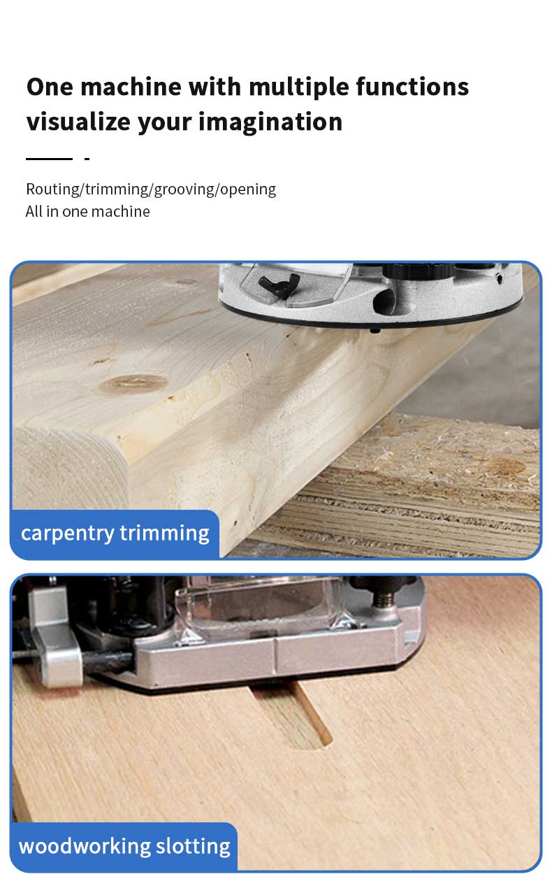 Electric plunge wood router of wood heavy duty 1600W with router bits ...