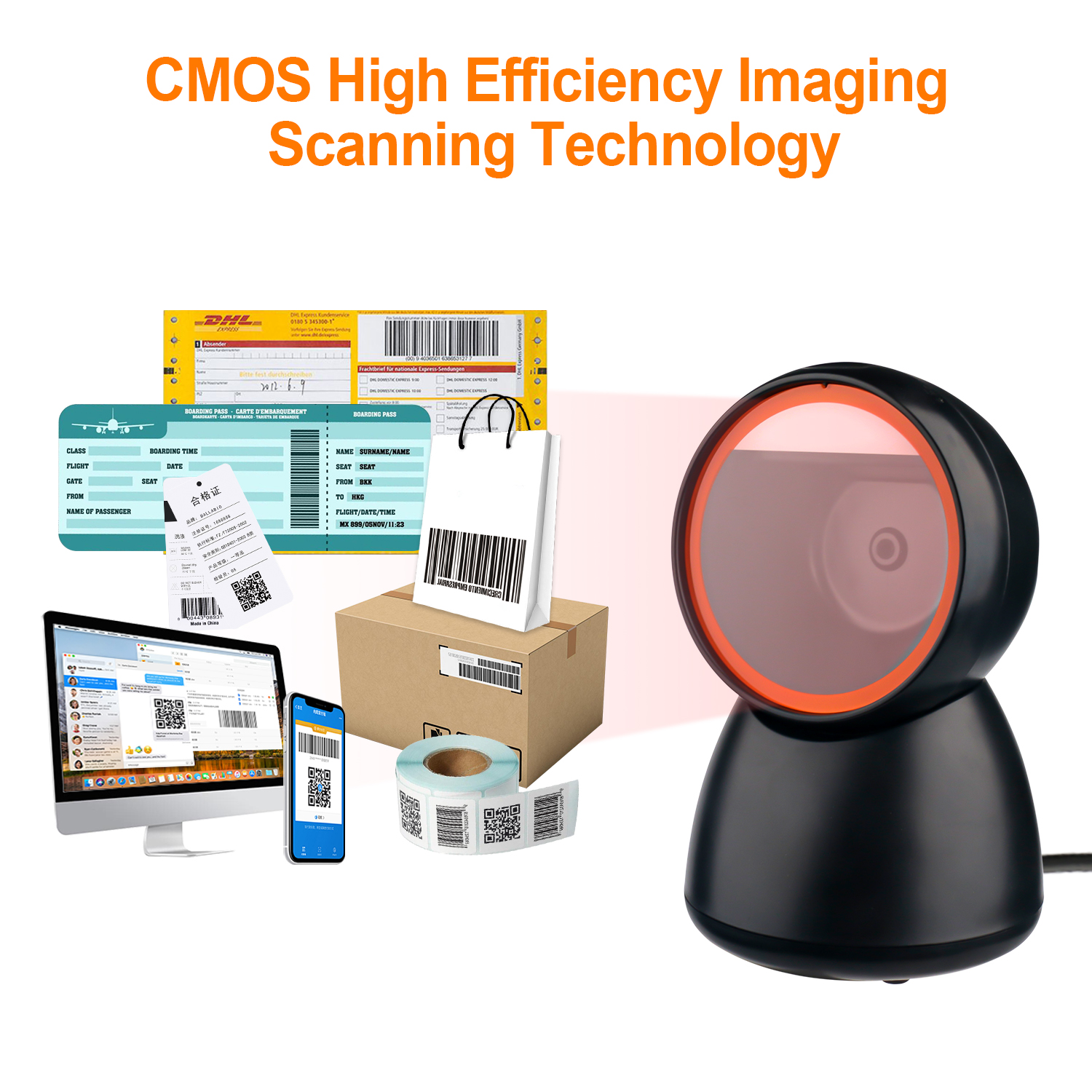 Desktop scanner Automatic Scanning Scanner for supermarket cashier ...