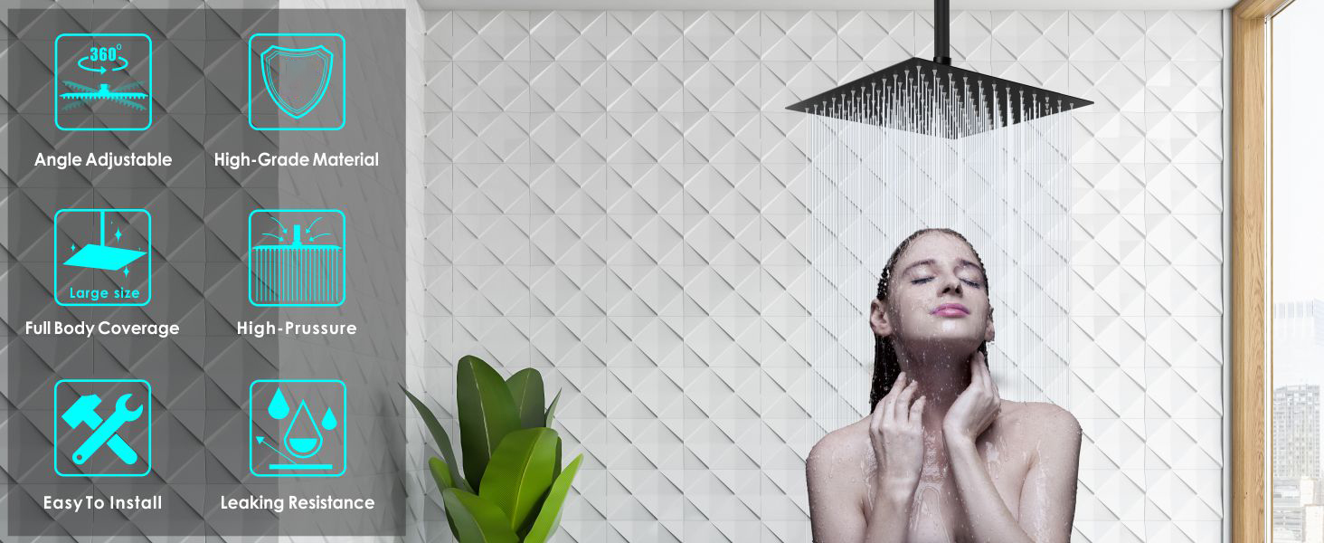 【JOMO】COD 8/10/12 Inch Ultra Thin 304 Stainless Steel Rain Shower Head ...