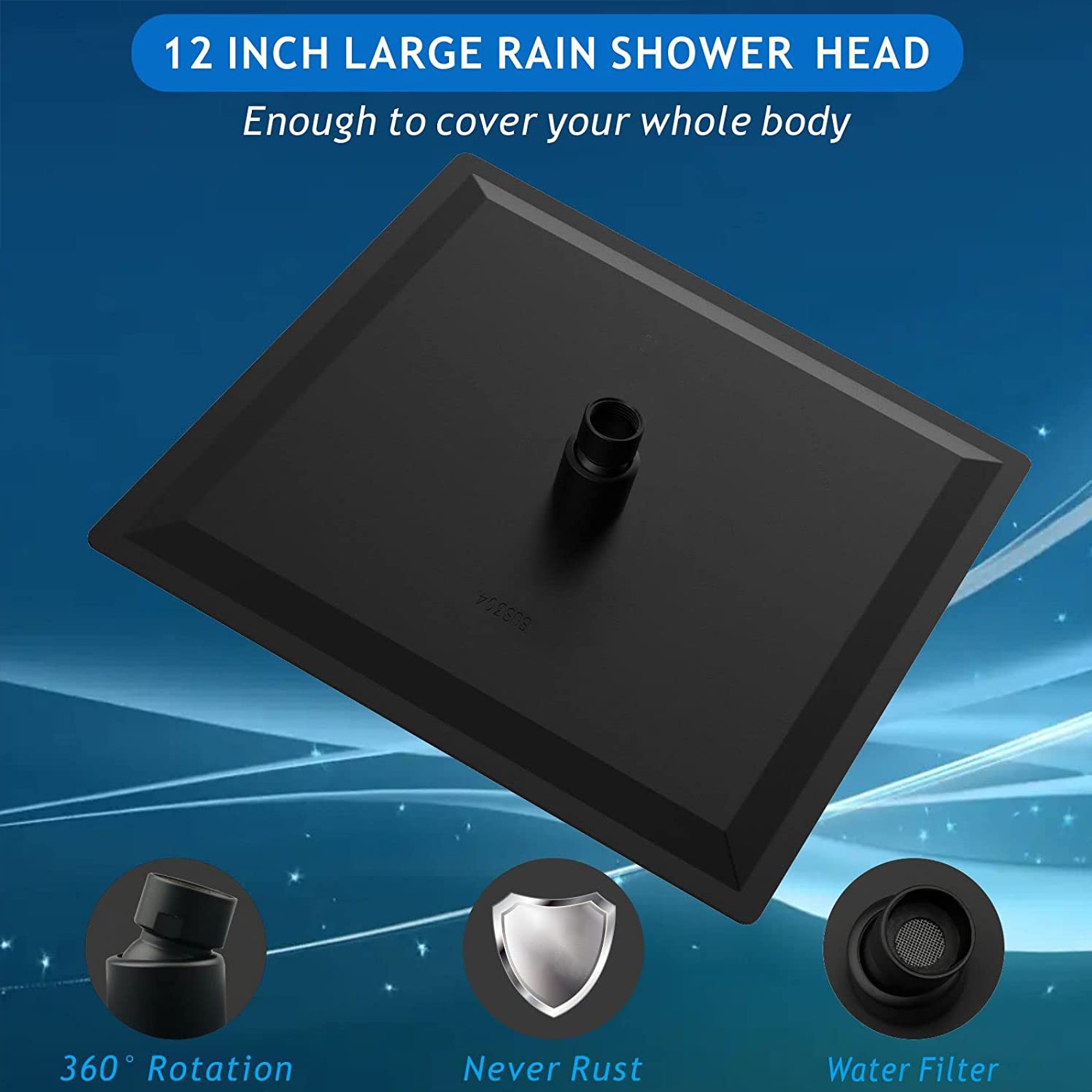 【JOMO】COD 8/10/12 Inch Ultra Thin 304 Stainless Steel Rain Shower Head ...
