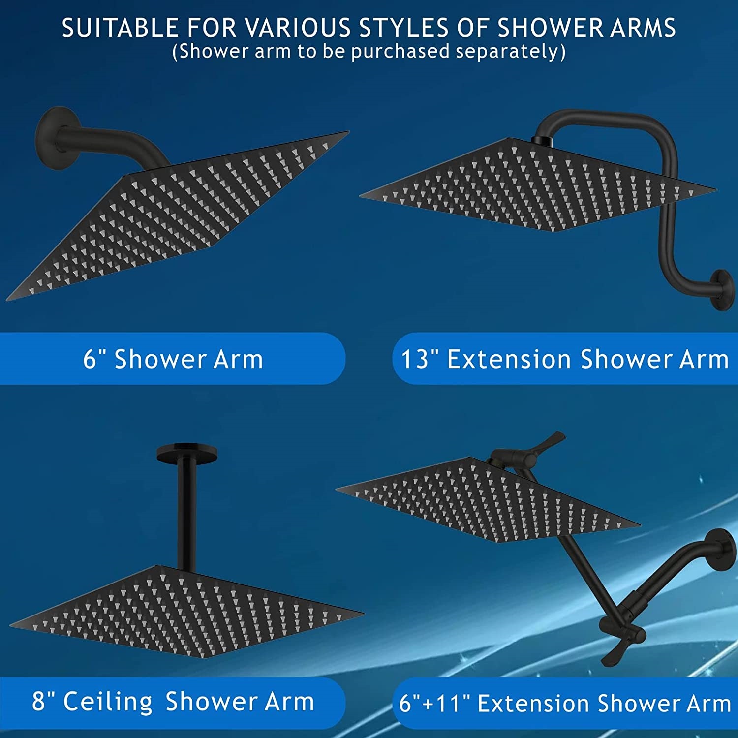 【JOMO】COD 8/10/12 Inch Ultra Thin 304 Stainless Steel Rain Shower Head ...