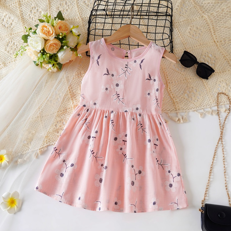 Kids Girl's Dress Pure Cotton Fashion Flower Drees For Girl Kids Baby ...