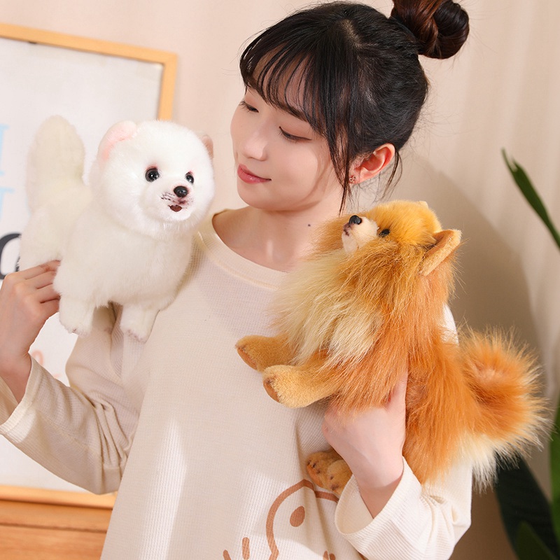 New Premium Cute Plush Pomeranian Dog Real Life Toy Stuffed
