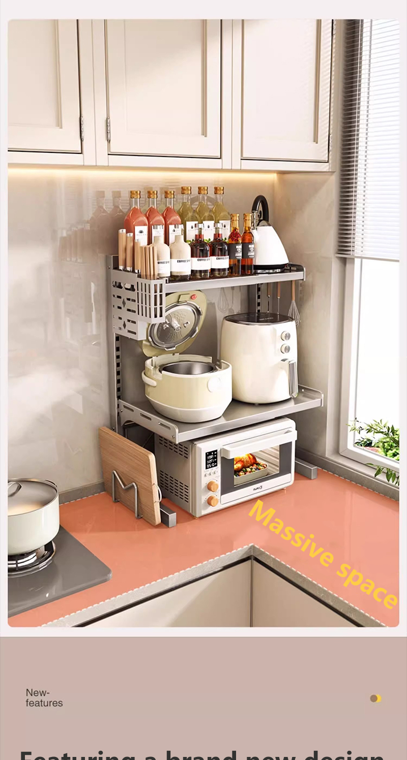 Kitchen Organizer Microwave Organizer Rack Adjustable Air Fryer Rack ...