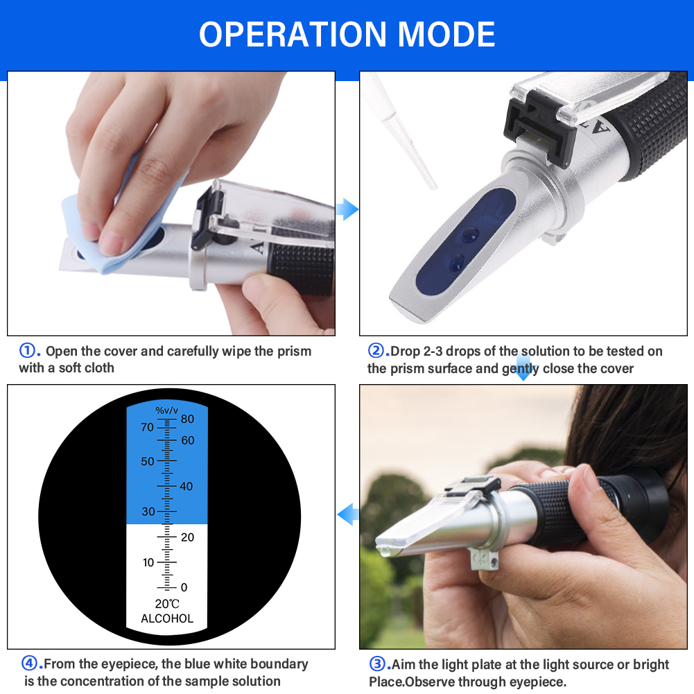 Yago Handheld Refractometer Refractometer Alcohol Concentration Meter ...