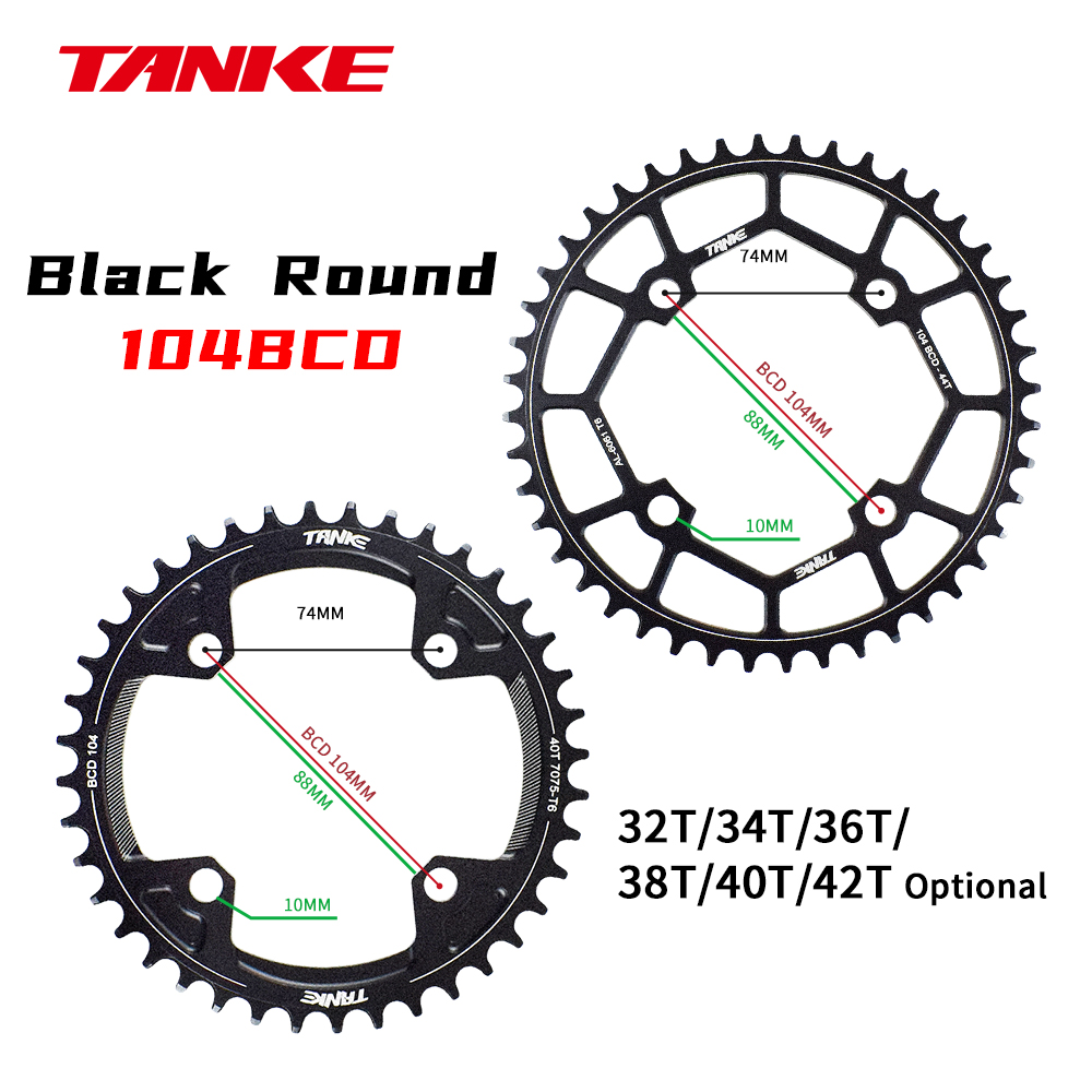 TANKE 104BCD MTB Chainring Round Narrow Wide Ultralight Mountain Bike ...