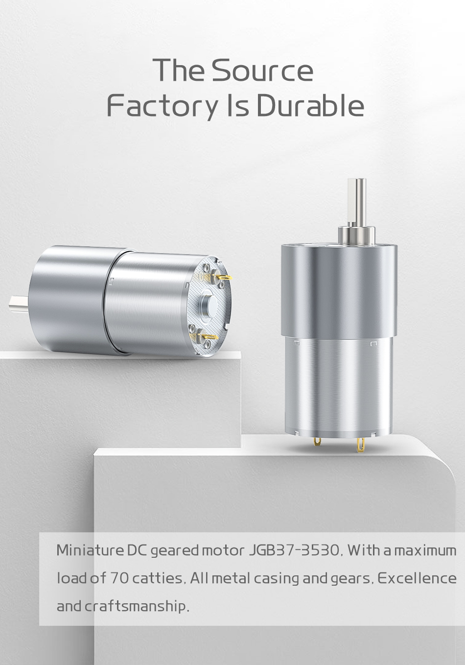 JGB37-555 Micro DC Gear Motor - High Torque Low Speed Reversible 24V Reduction Motor (319 RPM Model)