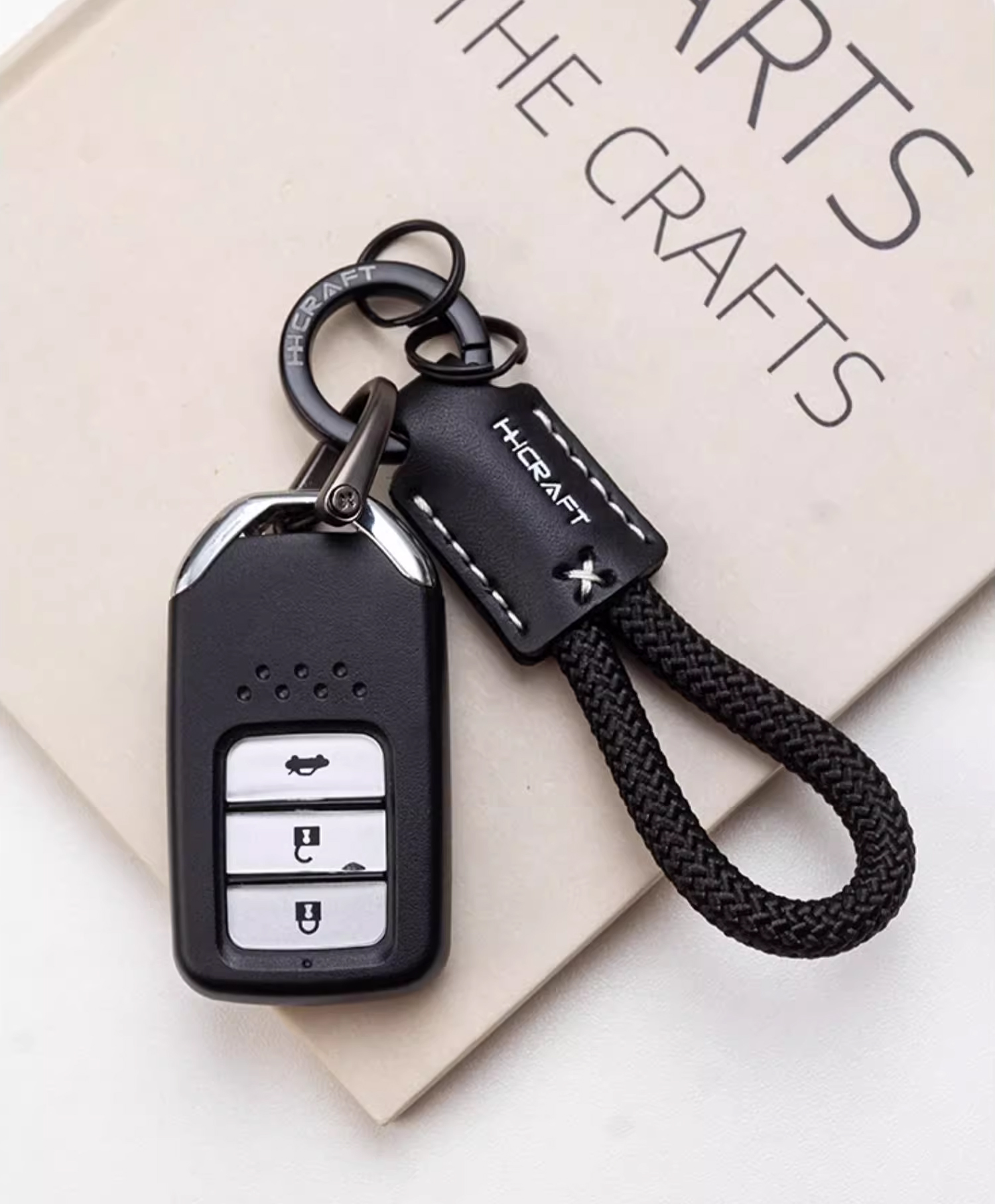 Leather Car Keychain Ring Key Holder Motor Horseshoe Shape D-ring Key ...