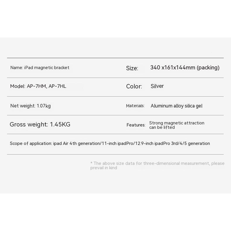 Foldable Stand Holder Adjustable for iPad Pro 12.9/11 Inch