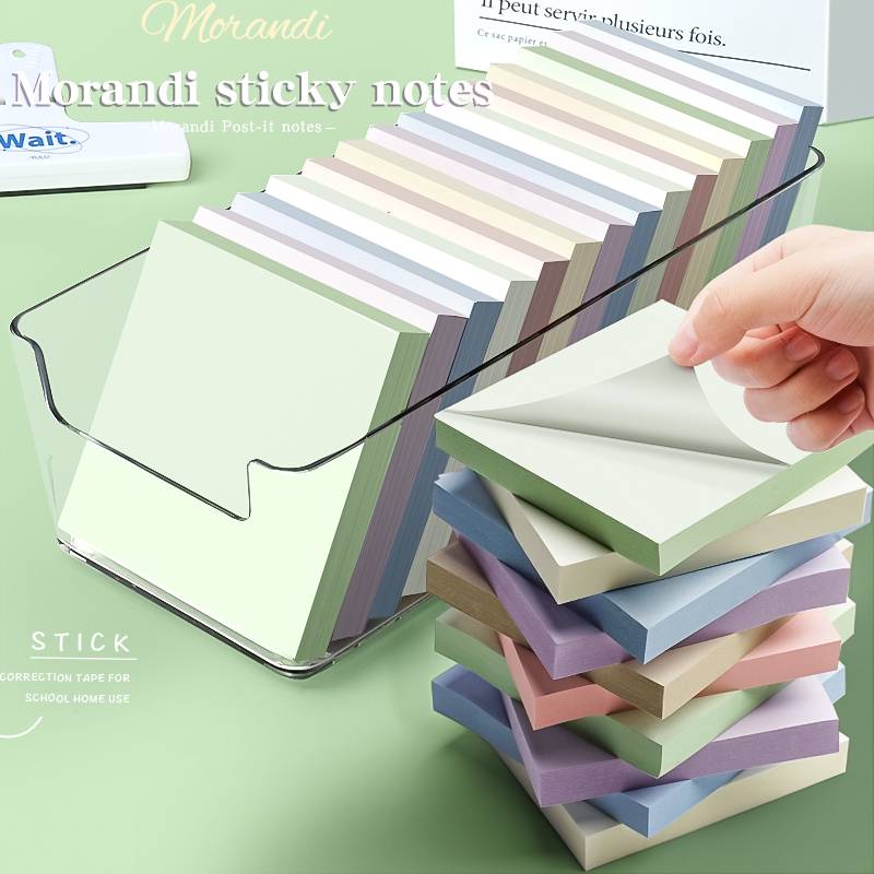 500 Sheets 3inches (7.5cm x 7.5cm) Morandi Soft Colors Sticky Notes ...