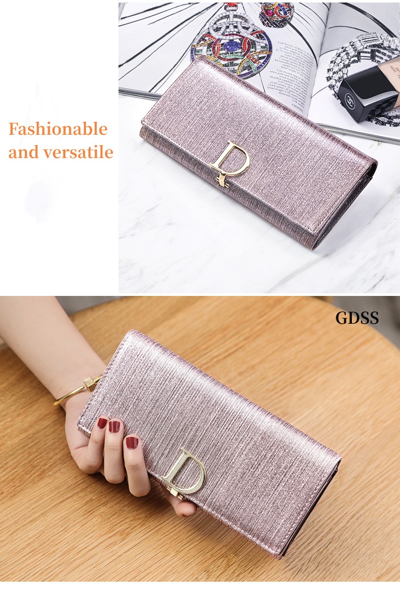 Genuine leather fashion wallet, women's luxury brand bag, long coin bag ...