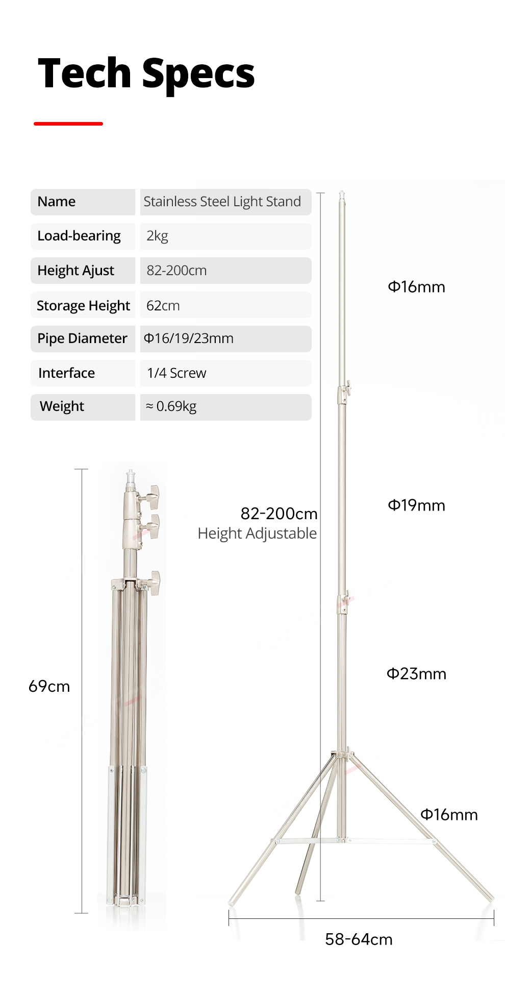 AMBITFUL AL-280 2.8 Meter / 9 Ft Heavy Duty Impact Air Cushioned Light