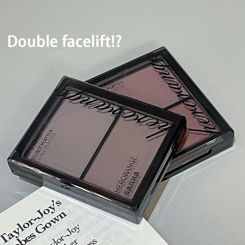HERORANGE two-color high-gloss powder matte blush without smudge ...