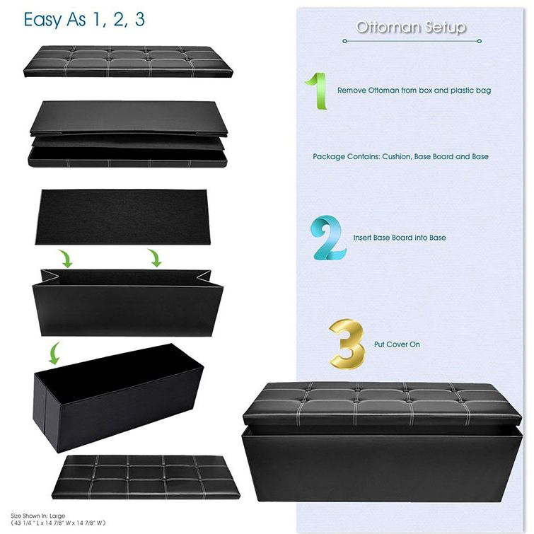 【BUY 1 TAKE 1】110L Folding Sofa Storage Box Stool Foldable Storage ...