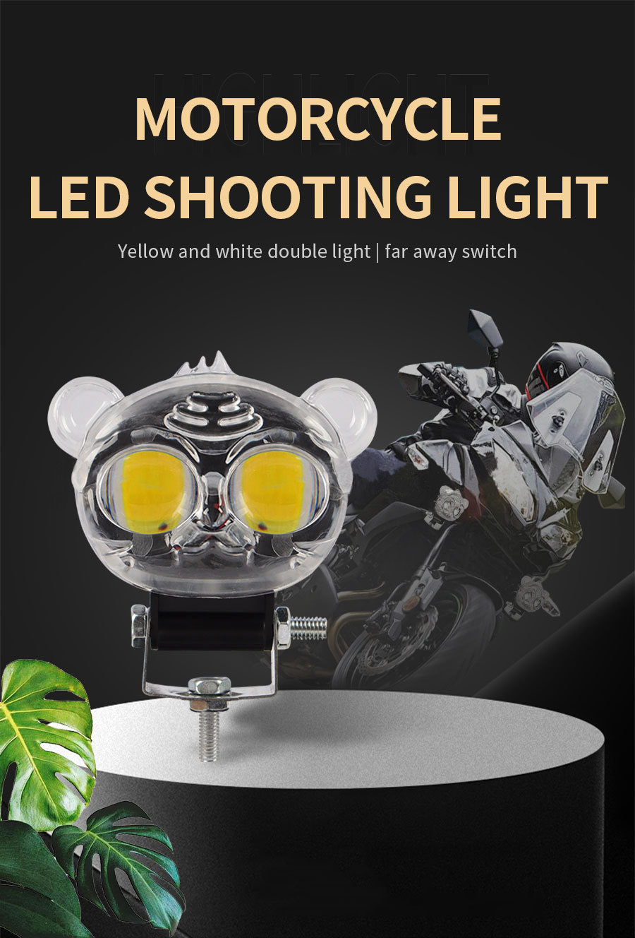 NEW 2 Pieces of 24W Transparent Tiger Shape Motorcycle LED Shooting ...