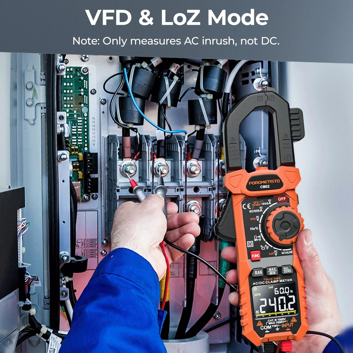 CM02 Intelligent Dual Impedance Digital Multimeter 1000A 1000V AC DC ...