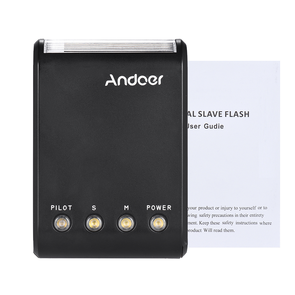 Flash Esclave Numérique Miniature Andoer WS-25 - GN18, Compatible Tous Appareils Via Sabot Universel - Alimenté Par 2 Piles AA