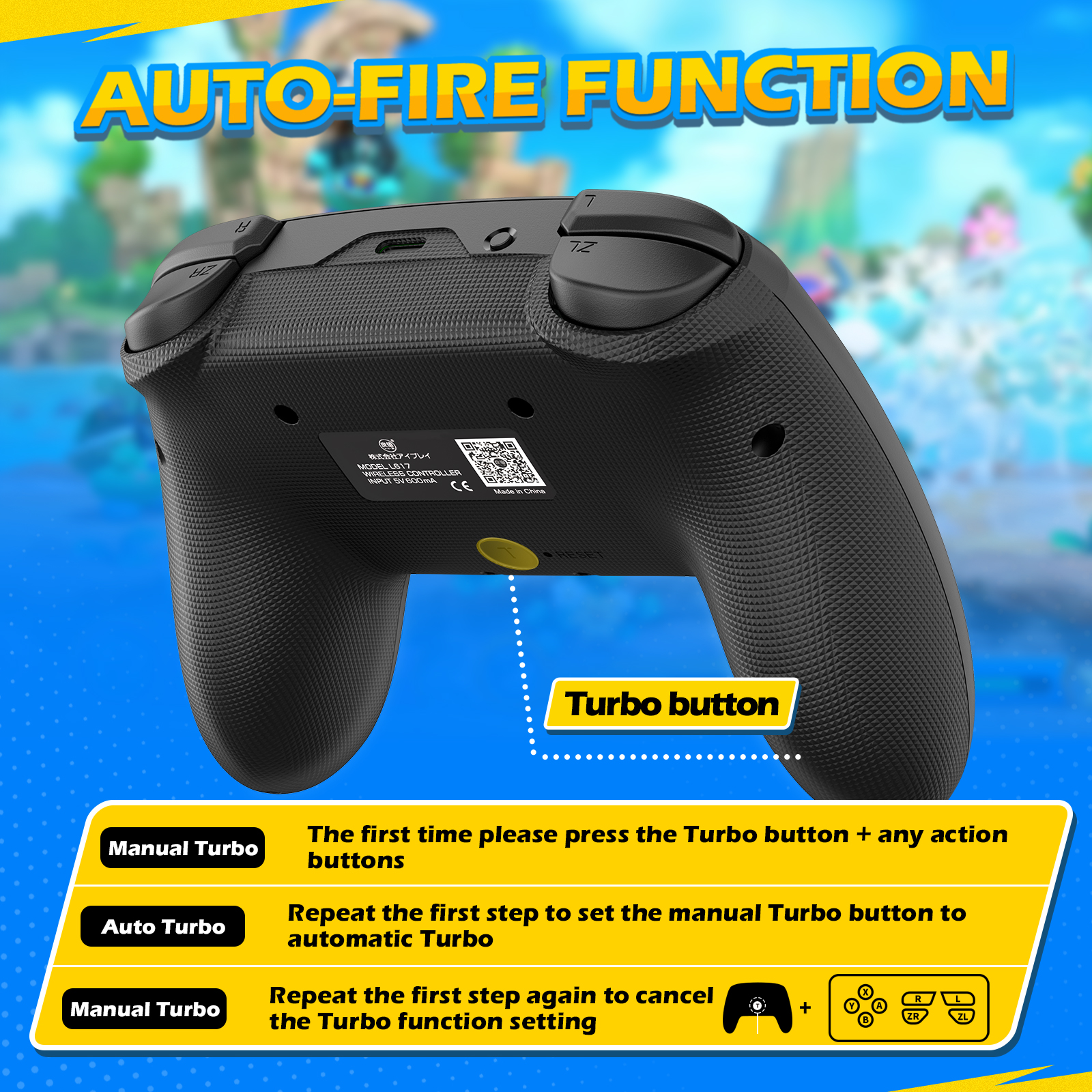 IINE Samurai Black Controller Wake Up Wireless Bluetooth Auto-Fire Pro ...